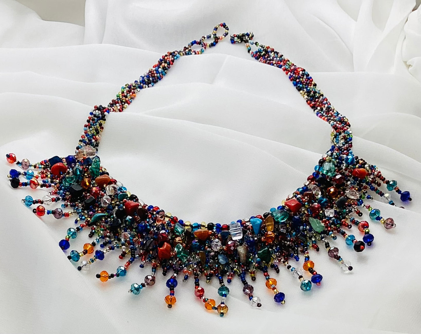 Handcrafted Multicolor Beaded Statement Necklace