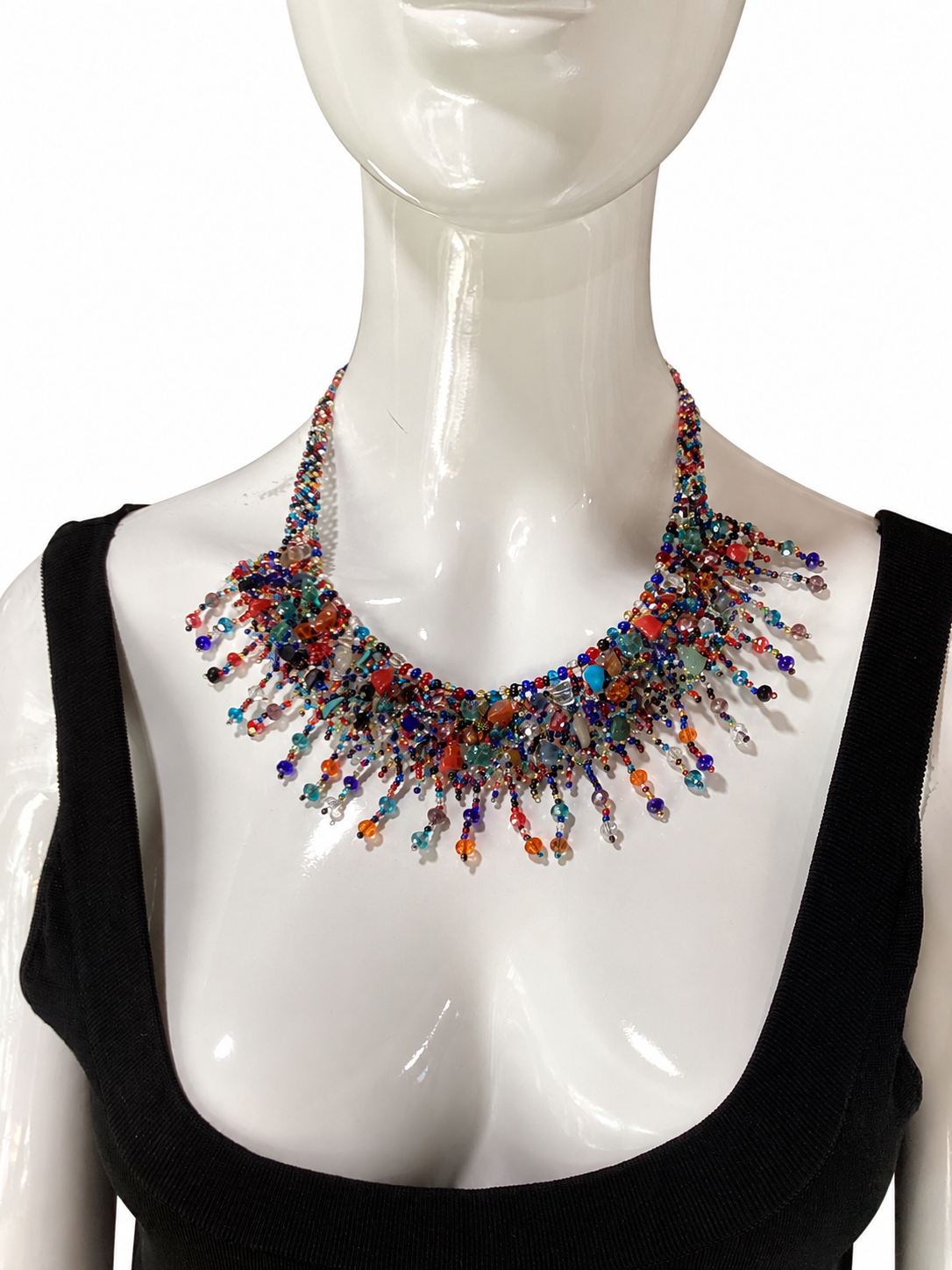 Handcrafted Multicolor Beaded Statement Necklace