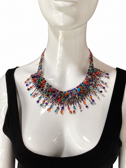 Handcrafted Multicolor Beaded Statement Necklace