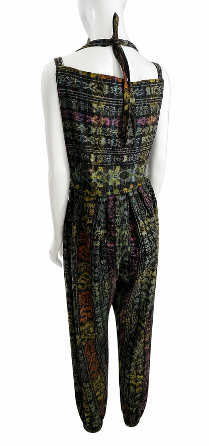 One of a Kind Guatemalan Embroidered Jumpsuit | Handwoven Artisan Boho Luxe Fashion | 100% Cotton