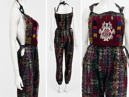 One of a Kind Guatemalan Embroidered Jumpsuit | Artisan Boho Fashion | 100% Cotton