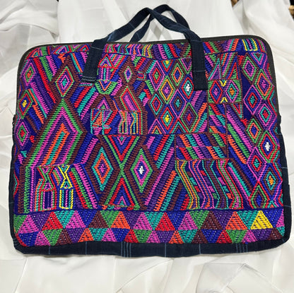 Handcrafted Padded Laptop Bag | Guatemalan Textile | Embroidered Design