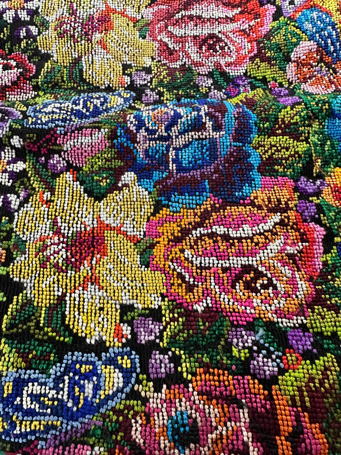 Hand woven Guatemalan Floral Pillow Cover