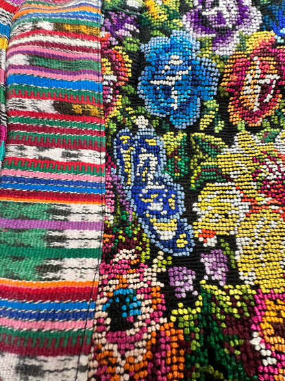 Hand woven Guatemalan Floral Pillow Cover