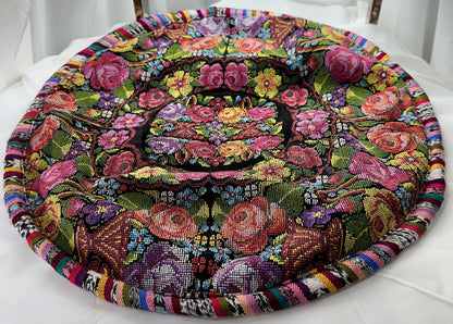 Handcrafted Guatemalan Floral Round Pillow