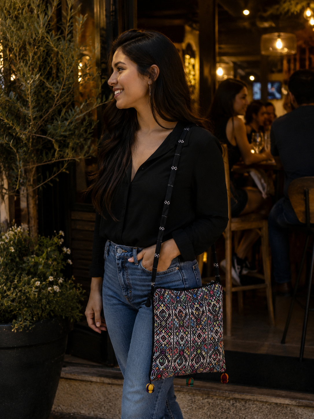 Handcrafted Guatemalan Maya Textile Crossbody Bag |  Traditional Multicolor Embroidery