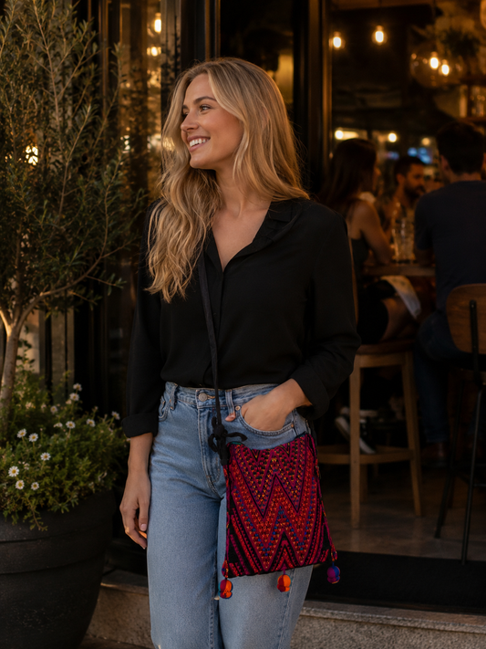 Vibrant Artisan Textile Shoulder Bag