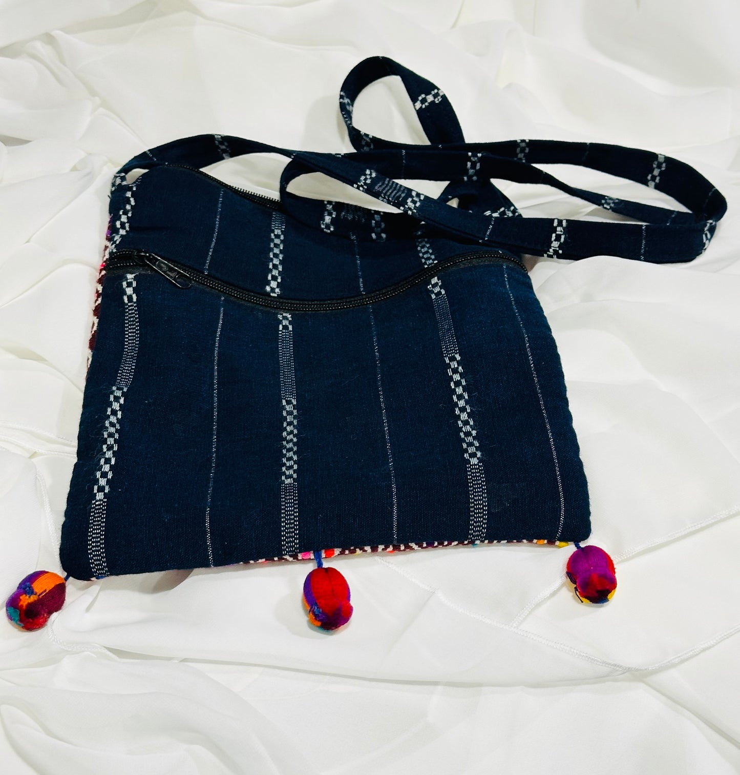 Handcrafted Guatemalan Maya Textile Crossbody Bag |  Traditional Multicolor Embroidery