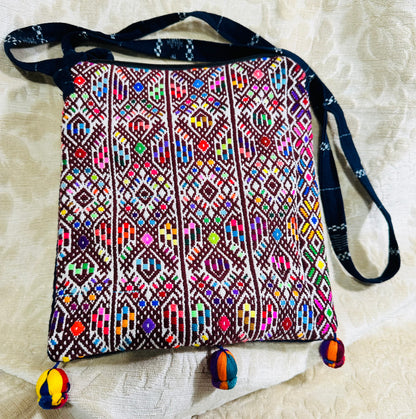 Handcrafted Guatemalan Maya Textile Crossbody Bag |  Traditional Multicolor Embroidery