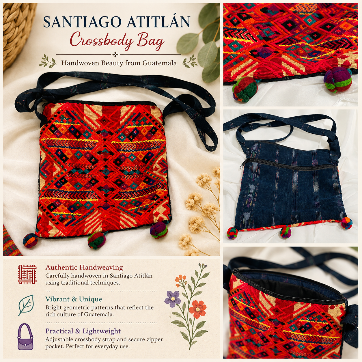 Handwoven Santiago Atitlan Crossbody Bag