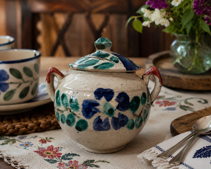 Handcrafted Guatemalan Ceramic Sugar Bowl | Artisan Pottery from San Martin Jilotepeque