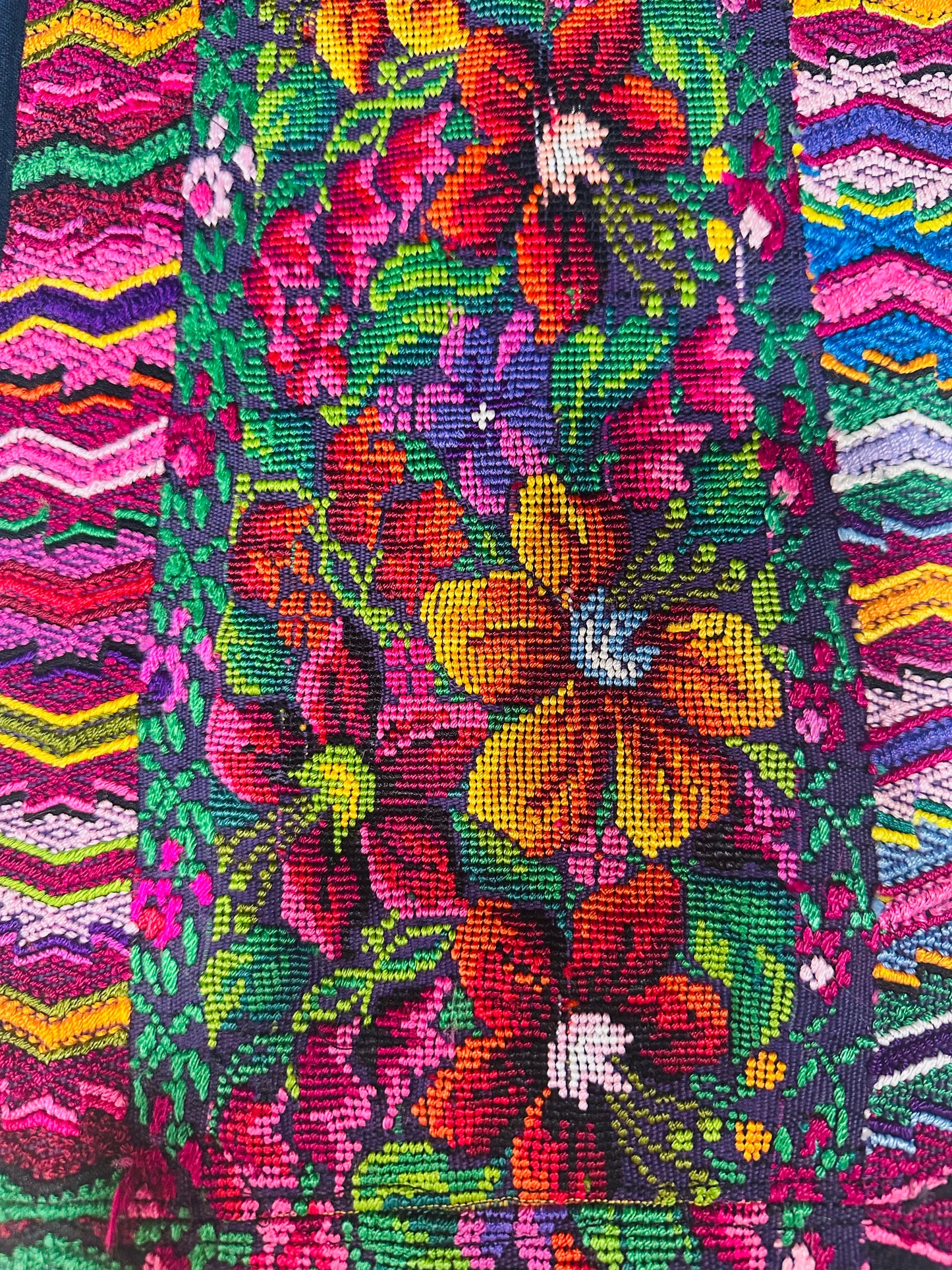 Vibrant Handwoven Guatemalan Floral Table Runner
