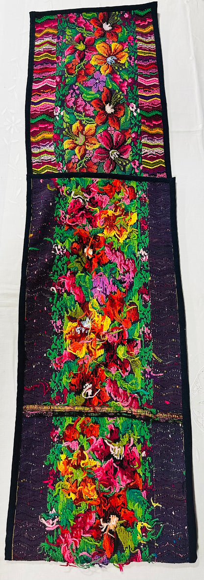 Vibrant Handwoven Guatemalan Floral Table Runner