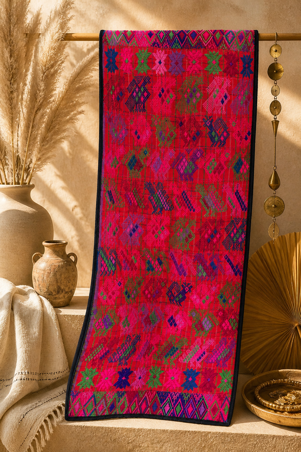 Vintage Handwoven Maya Textile Runner | Chichicastenango, Guatemala