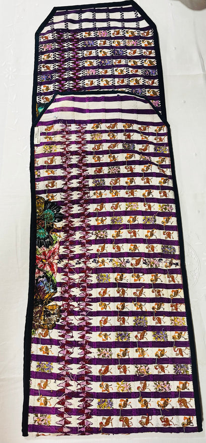 Purple Garden & Songbird Guatemalan Table Runner
