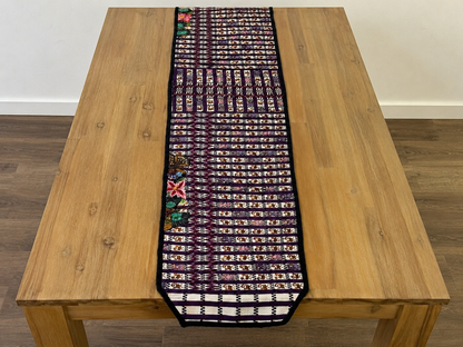 Purple Garden & Songbird Guatemalan Table Runner