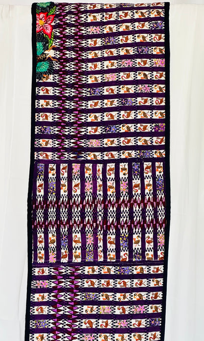 Purple Garden & Songbird Guatemalan Table Runner
