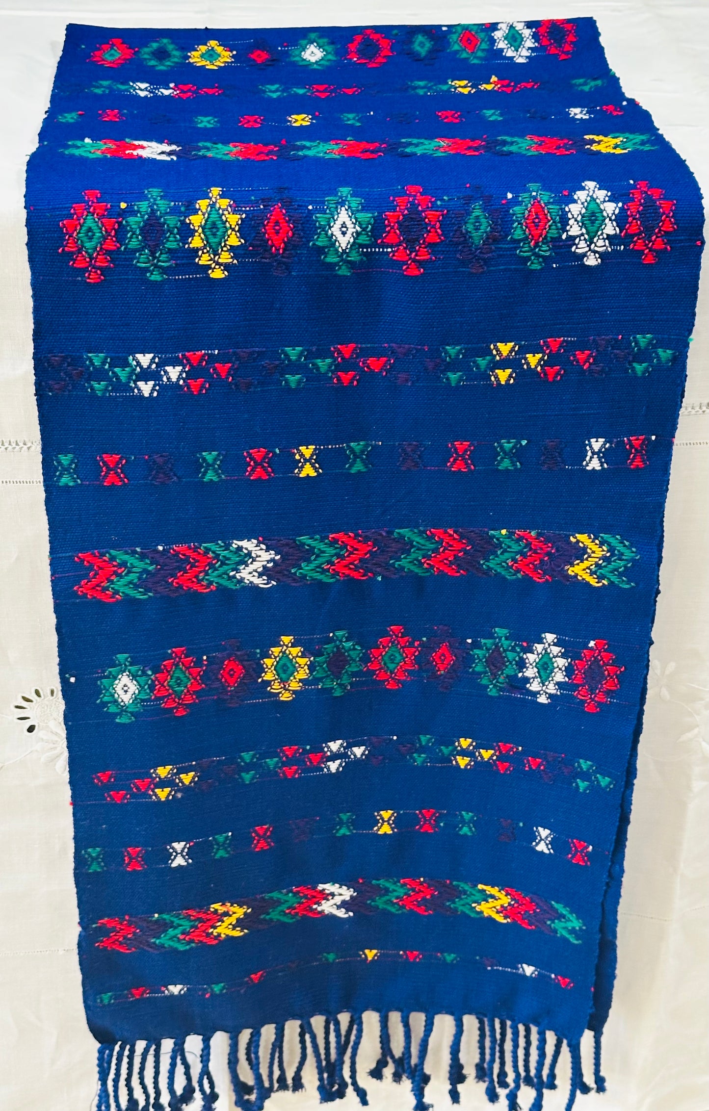 Handwoven Guatemalan Indigo Table Runner&nbsp;