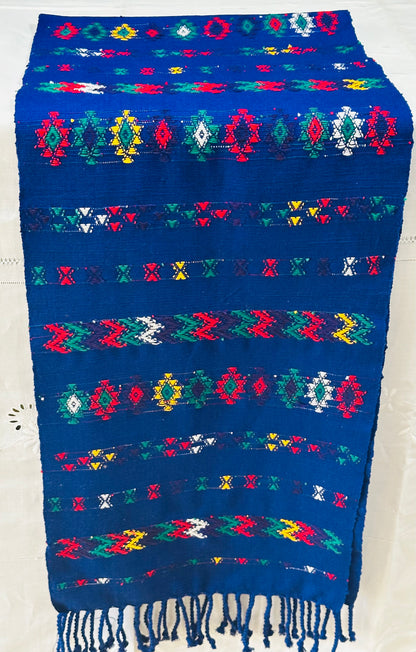 Handwoven Guatemalan Indigo Table Runner&nbsp;