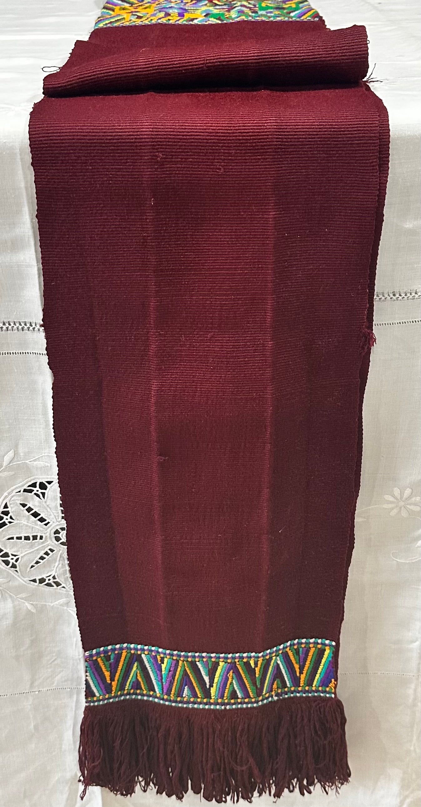 Vintage Oversized Handwoven Guatemalan Textile Table Runner | Vintage Maya Artisan Weaving