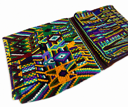 Vintage Oversized Handwoven Guatemalan Textile Table Runner | Vintage Maya Artisan Weaving