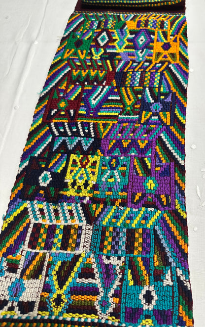 Vintage Oversized Handwoven Guatemalan Textile Table Runner | Vintage Maya Artisan Weaving
