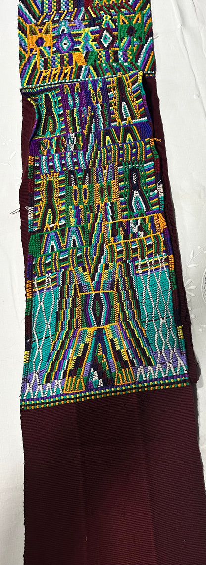 Vintage Oversized Handwoven Guatemalan Textile Table Runner | Vintage Maya Artisan Weaving