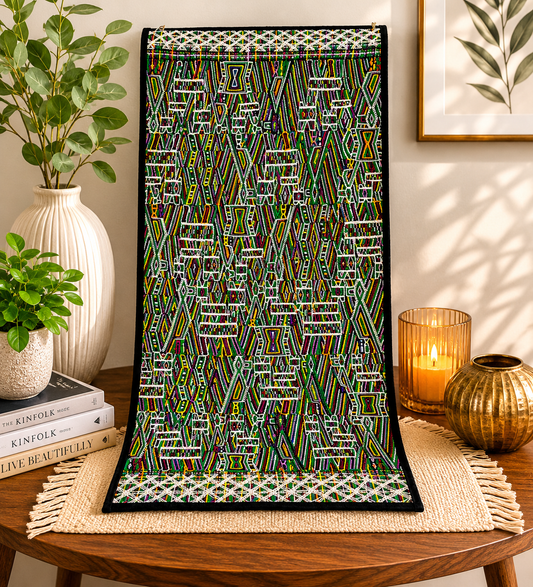 Handwoven Guatemalan Geometric Table Runner