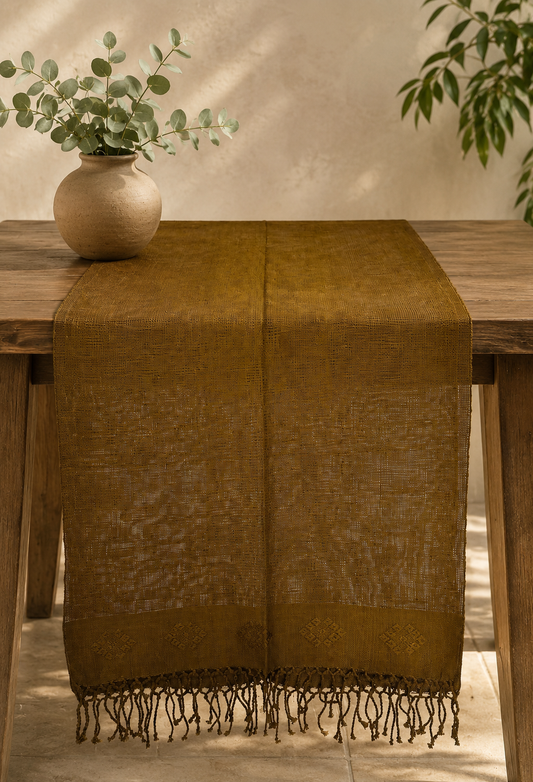 Handwoven Open Weave Guatemalan Table Runner | Decorative Textile