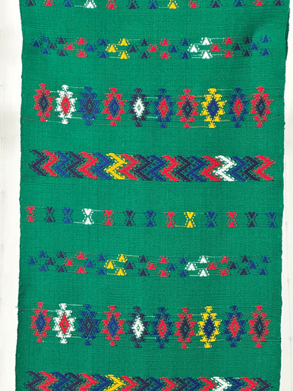 Handwoven Guatemalan Table Runner | Emerald Green Artisan Textile