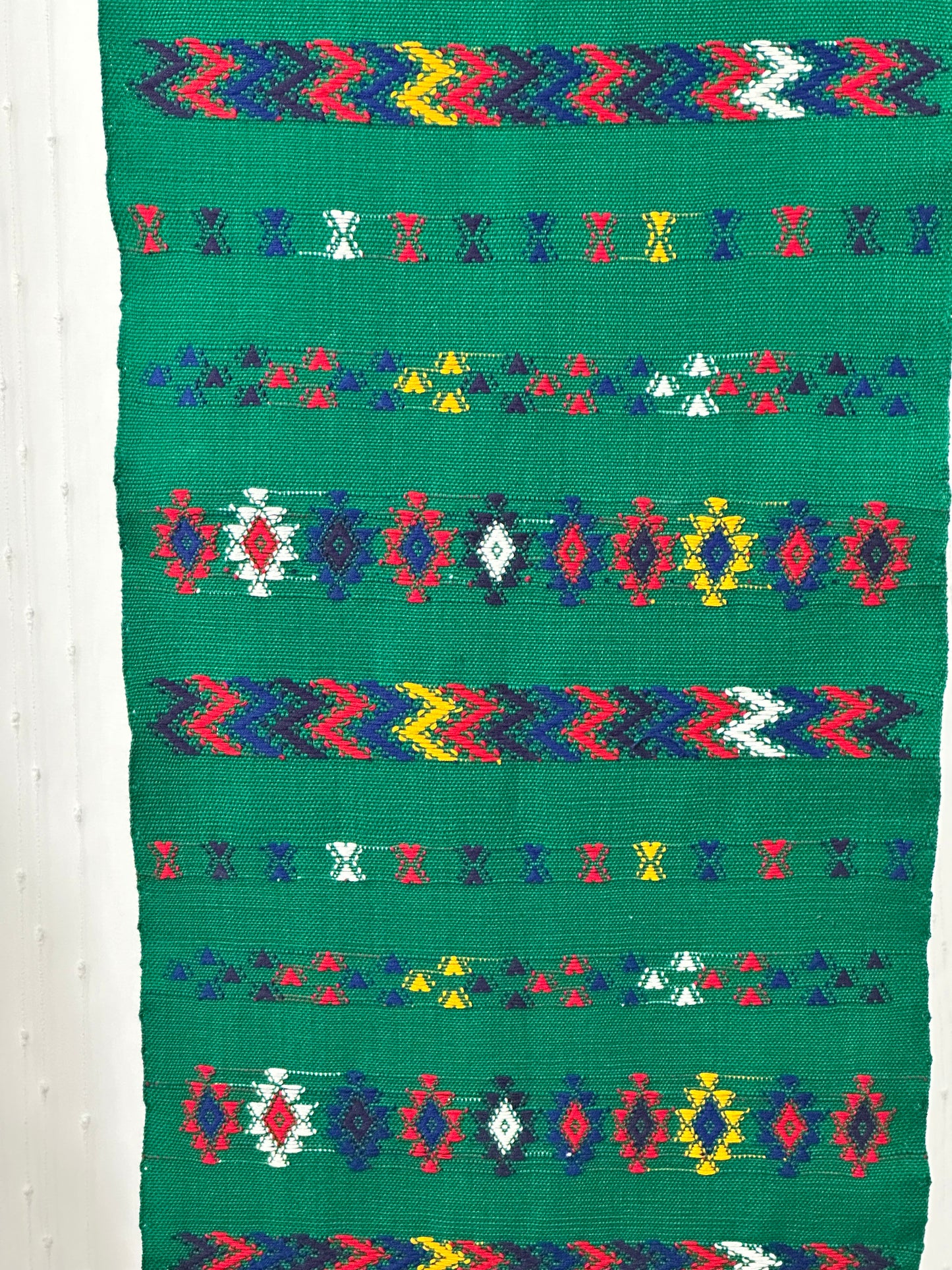 Handwoven Guatemalan Table Runner | Emerald Green Artisan Textile