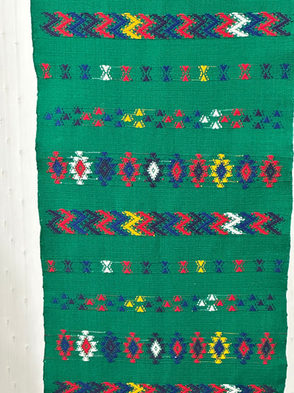 Handwoven Guatemalan Table Runner | Emerald Green Artisan Textile