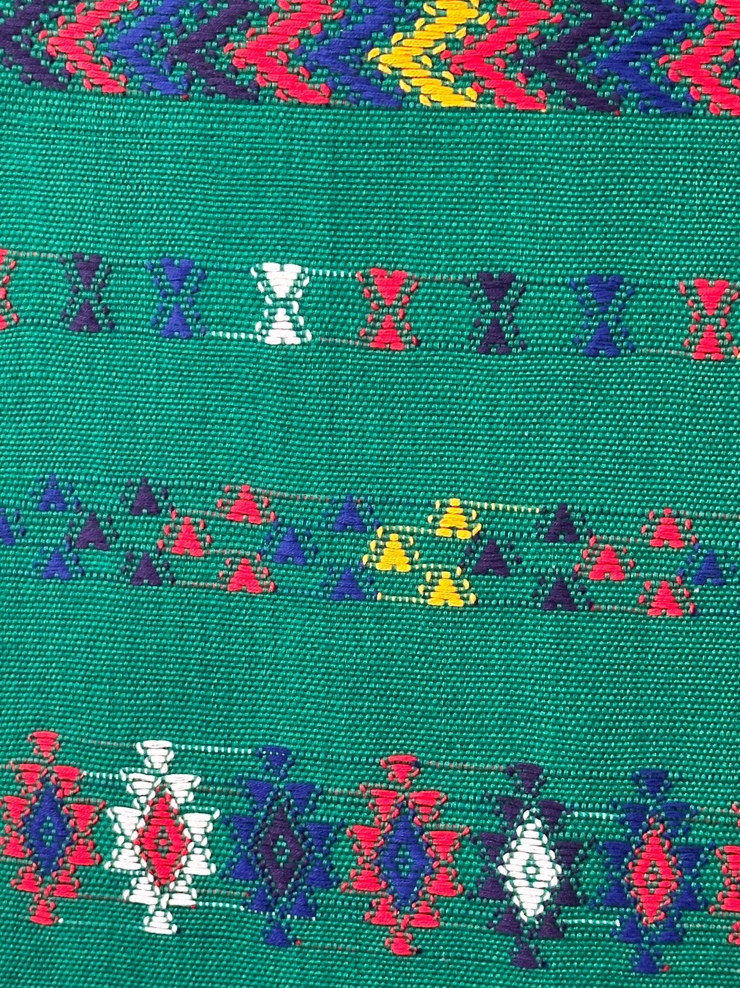 Handwoven Guatemalan Table Runner | Emerald Green Artisan Textile