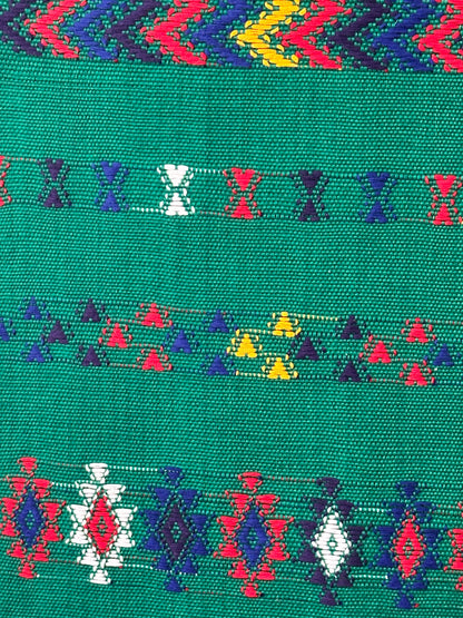 Handwoven Guatemalan Table Runner | Emerald Green Artisan Textile
