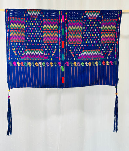 Blue Maya Heritage Wall Tapestry | Handwoven Guatemalan Textile Art