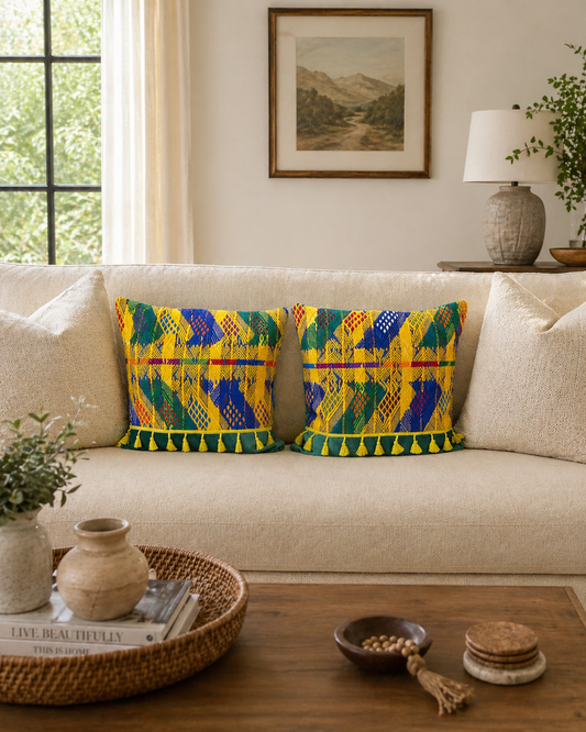Handmade Guatemalan Huipil Decorative Pillows | One of a Kind Artisan Home Decor
