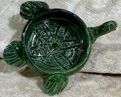 Handcrafted Turtle Garlic Keeper and Salt Cellar | Artisan Ceramic Bowl