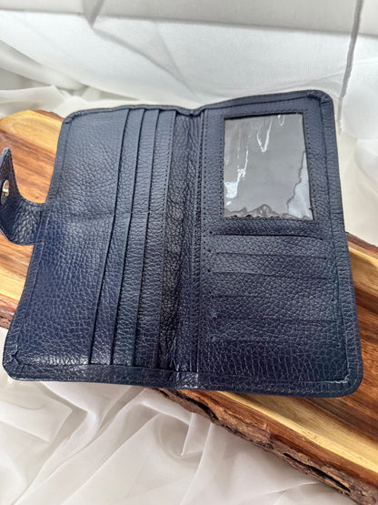 Handmade Guatemalan Huipil Wallet Black |Leather Artisan Wallet